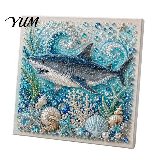 Coastal Home Decor Accents Sea Turtle Octopus DIY 3D Pearl Painting Kit, Ocean Theme Diamond Art Beach House Wall Kit for Adults Beginner, Bead
