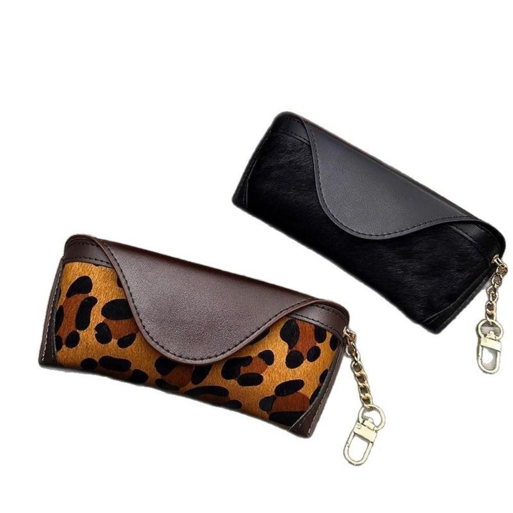 PU Leather Glasses Storage Bag Anti-pressure Leopard Print Myopia Glasses Case Lightweight Sunglasses Protective Cover