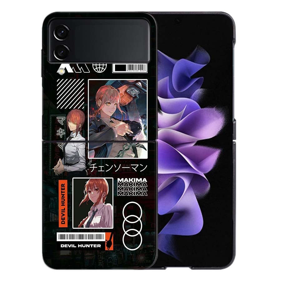 

Anime Chainsaw Man Phone Case For Samsung Z Flip 6 7 5G Galaxy Z Flip 5 4 3 5G Cases Shockproof Hard Cover TPU Galaxy Z Flip 6 5G