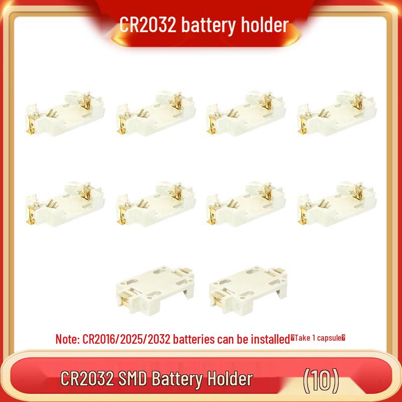 3V Coin Battery Holder for CR2032, CR1220, CR1632, CR2450 - Spring Contact SMD Connector