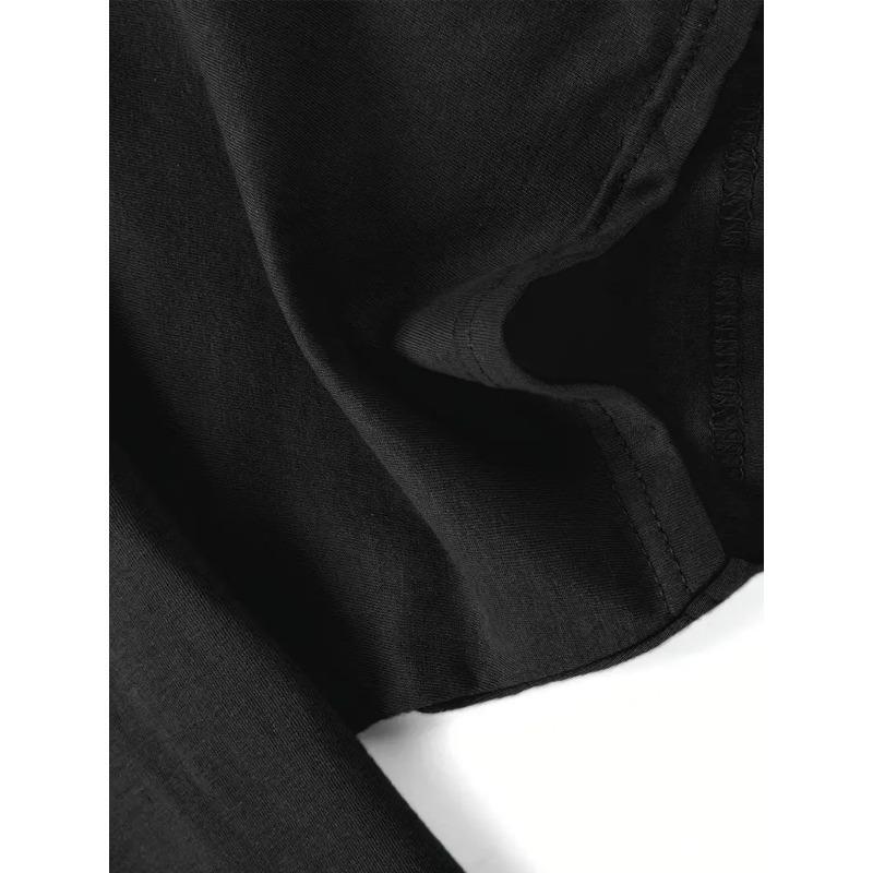 New Classic Black Short-Sleeved Men'S T-Shirt Made of 100%, Featuring a Creative Pattern Inspired by American Street Art