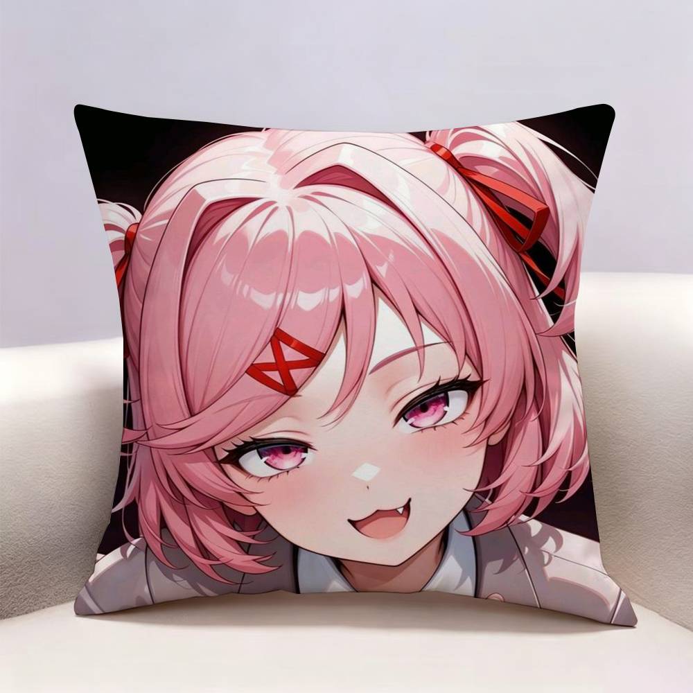 DDLC Natsuki Doublesided print Pillow Case Pattern Printed Pillowcase For Living Room Sofa Cushion Cover