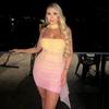 European and American women's clothing summer new casual gradual change printed mesh yarn streamer tube top tight short dress