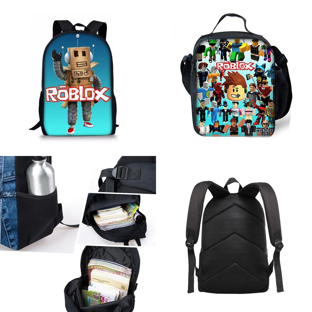 Plecak Roblox o dużej pojemności i z płynnie działającymi podwójnymi zamkami błyskawicznymi do szkoły i podróży