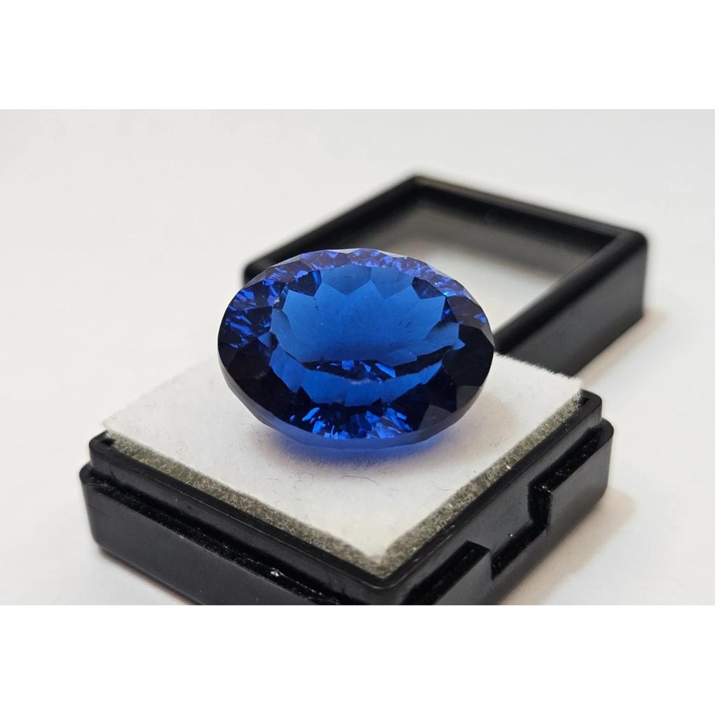 25+ Ct Blue Color Topaz Oval Cut Stunning Certified Loose Gemstone