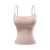 Canotta Calda in Pile da Donna Stile Spicy Girl: Top aderente, elasticizzato, senza maniche con coppe al seno per Autunno/Inverno