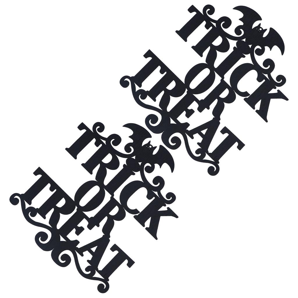 2Set Non Woven Fabric Halloween Hanging Sign Trick Or Treat Hanger for Front Door Party