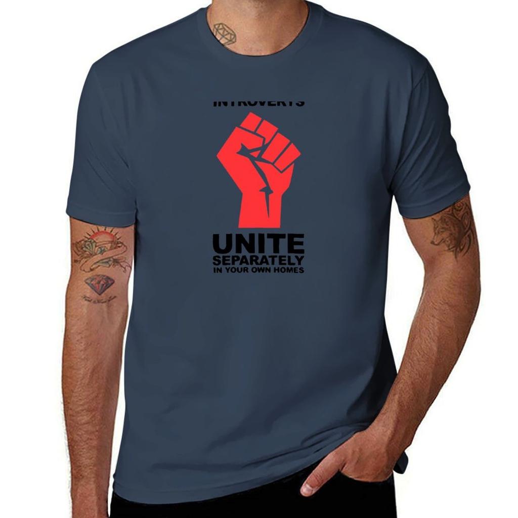 Introvert Unite Meme TShirt Casual All Match Short Sleeve TShirt