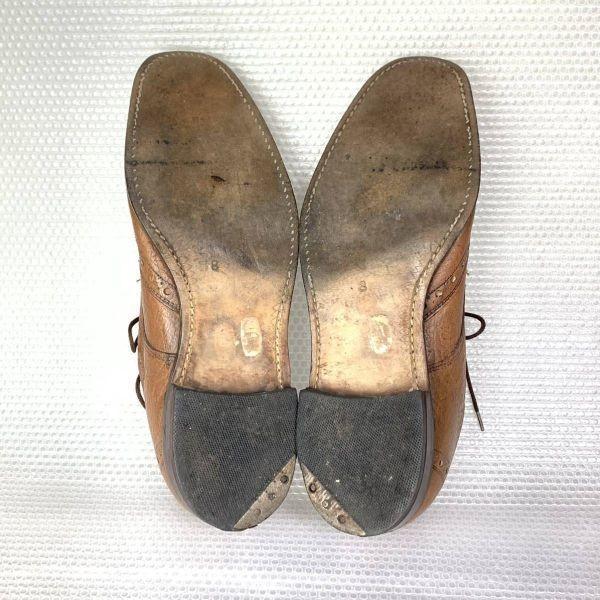 England 80s Vintage KF Size 8 26.5cm Wingtip All Leather Goodyear Brown(USED)