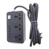 Universal Plug Outlet Power Strip 2m Extension Cord Extended USB Socket Expansion