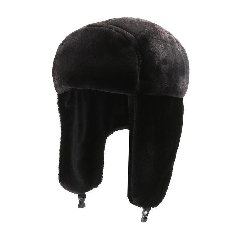 Windproof Lei Feng Hats with Earmuffs - Stylish Winter Hats for Men and Women, Cold-proof Outdoor Cotton Hat with Velvet Lining.