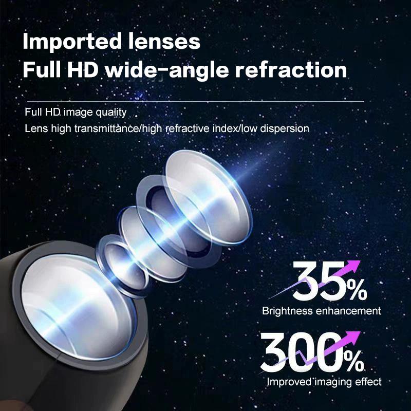 USB Starry Sky Projector Night Light Moon Earth Ceiling Lamp Remote Control 360 Degree Rotating Ambiance Light for Home Bedroom
