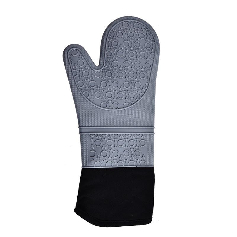 Silicone Heat-Resistant Non-Slip Oven Gloves for Kitchen Baking темно-серого