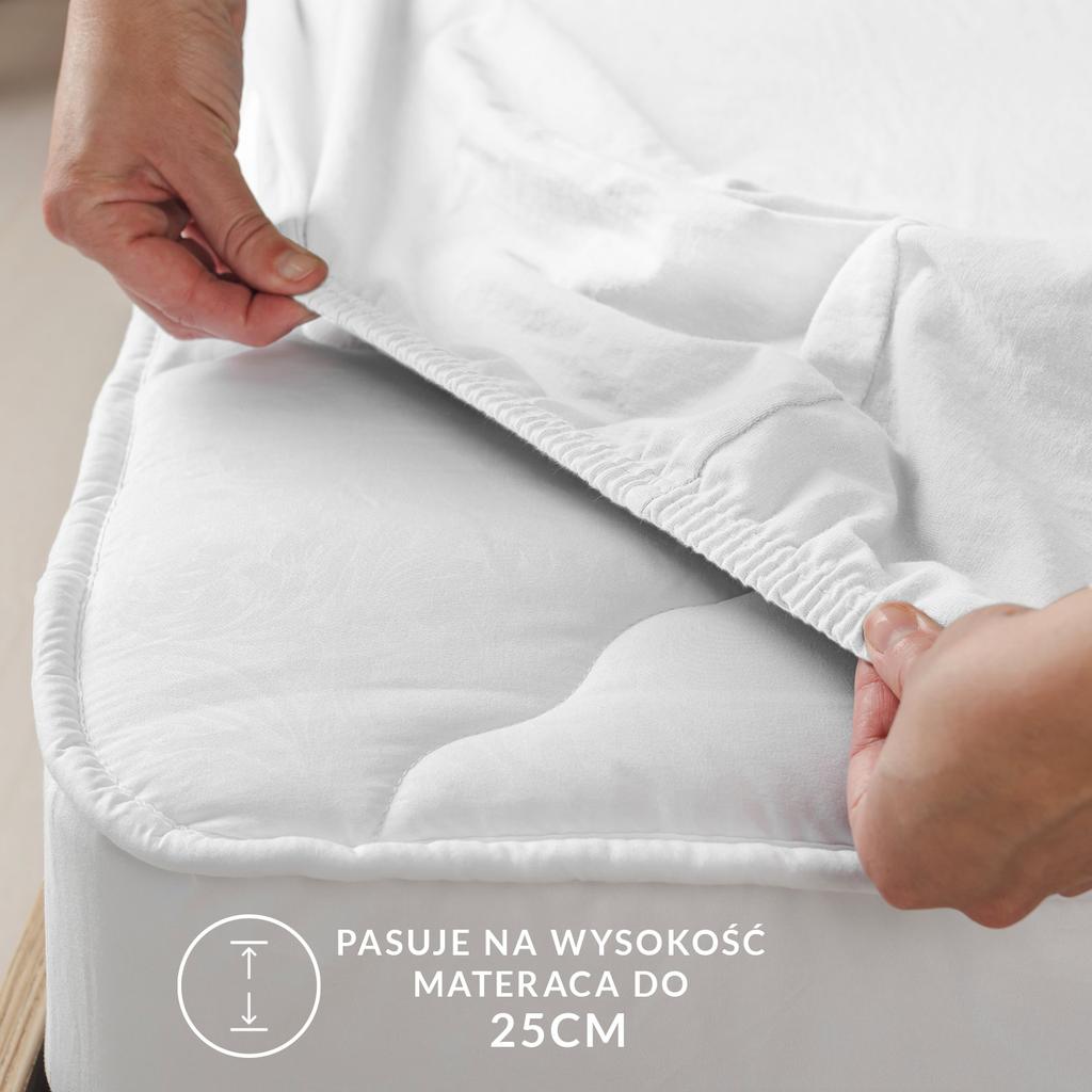 Mattress protector 200x220 and fitted sheet JERSEY in one pink