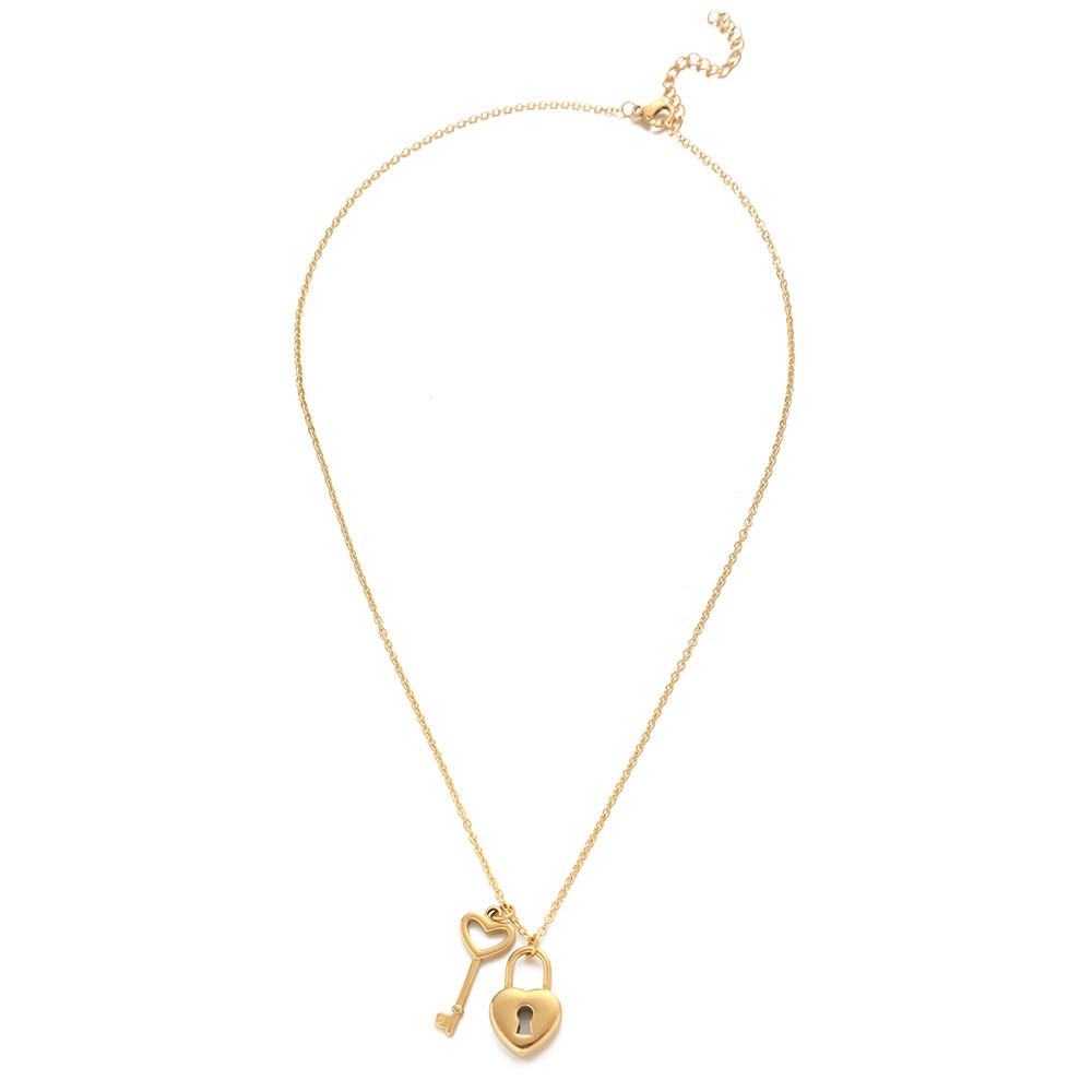 

Cross-border Heart Lock Stainless Steel Couple Necklace