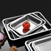 304 Food Grade Stainless Steel Rectangular Tray for Barbecuing, Fish, Steamed Rice - Household and Commercial Use.