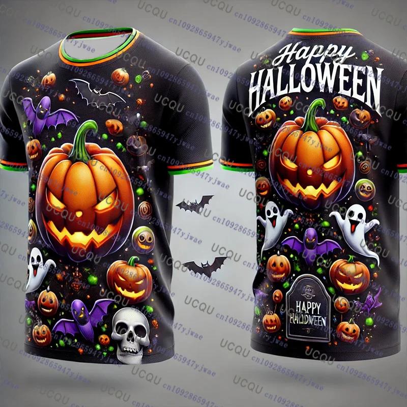 2026 T-shirt Halloween Vêtements Hommes Femmes Manches Courtes T-shirt Citrouille Impression 3D T-shirt Harajuku T-shirt Halloween