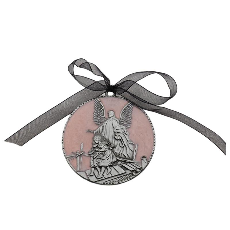  Enamel Finish Metal Car Charm Keychain Pendant Home Decoration Vintaged Angel Design With Adjustment Ribbon