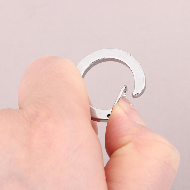2Pcs Heavy Duty Stainless Steel Key Ring Spring Snap Hook Carabiner for Outdoor Sports Backpack