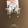 Silver needle zircon fritillary star earrings light luxury high-end stud earrings personality fashion temperament versatile earrings women