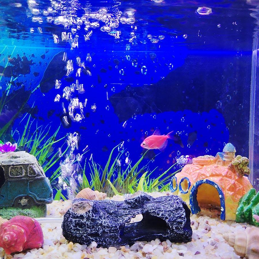 Aquarium Hollow Log Decor Multifunction Resin Fish Shrimp Hiding Cave Aquarium Oxygen Set Bubble Stone Aquarium Air Pumps Accessories