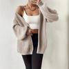 Women's Loose Lazy Style Knit Cardigan , Casual Oversized Simple Solid Sweater, European American Fashion Outerwear