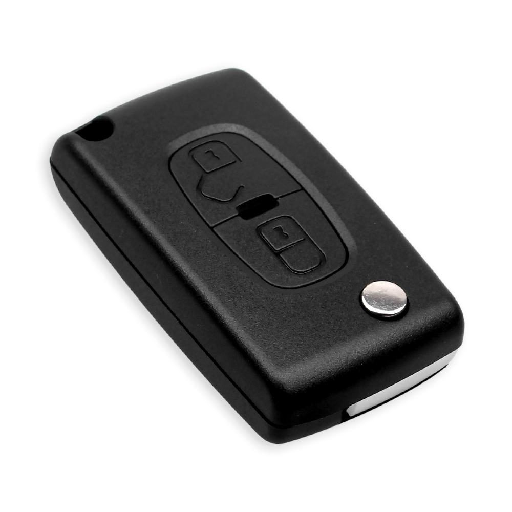 KEYYOU FÜR Peugeot 4007 UND 4008 FÜR Citroen C-Crosser C4 Aircross 2 Tasten Fernbedienung Schlüsselhülle Schale Anhänger MIT-11R Klinge CE1731