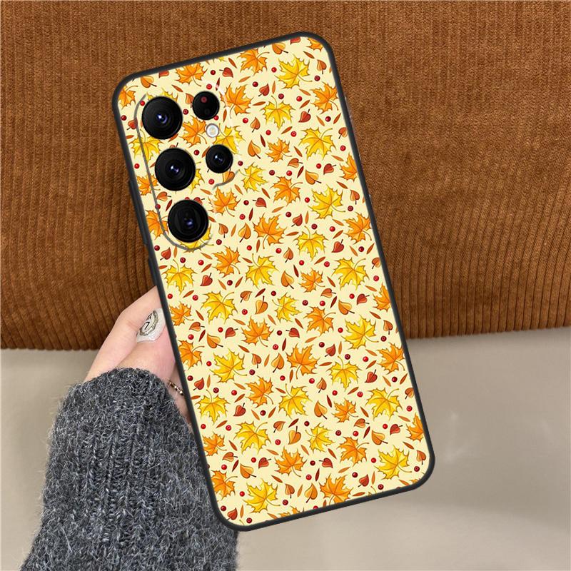 Autumn Leaves Fall Fox Phone Case For Samsung Galaxy S25 Ultra S9 S10 Plus S20 FE S21 S22 S23 S24 Ultra Back Cover