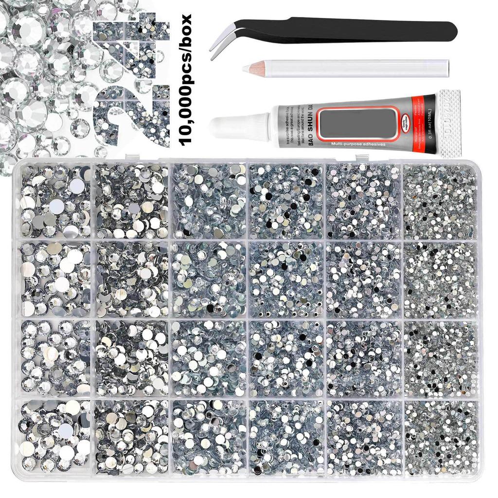 Sparkling Resin Diamonds 6mm Round Flat Back Rhinestones Resin Texture Suitable for Nail Art Crafting and Cosplaying