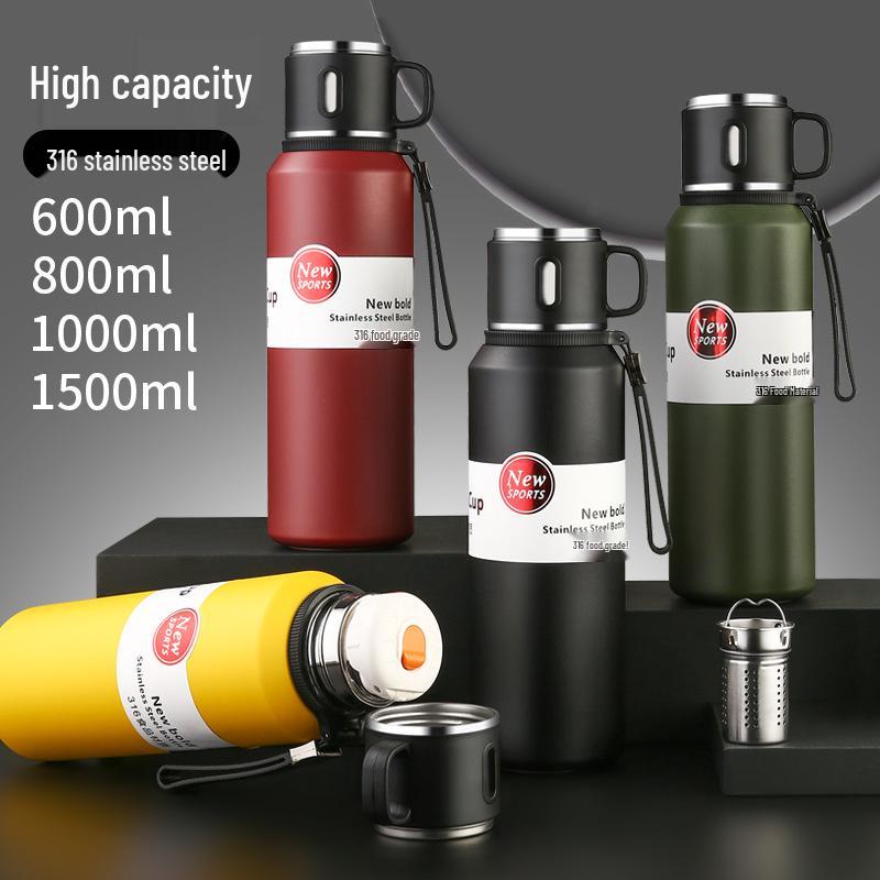 316 Stainless Steel Large-Capacity Insulated Travel Mug for Tea with Separation Feature