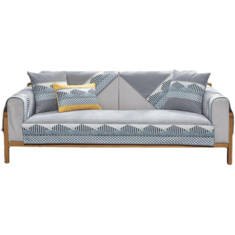 Nordic Simple Sofa Cushion Four Seasons Universal Non-Slip Leather Sofa Cover Chenille Light Luxury Cushion Backrest Towel Cover Cloth