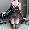 Sexy Dessous reine Spitze Dienstmädchen Verführung Mesh durchsichtig Dienstmädchen Leidenschaft Bett kostenloser Anzug