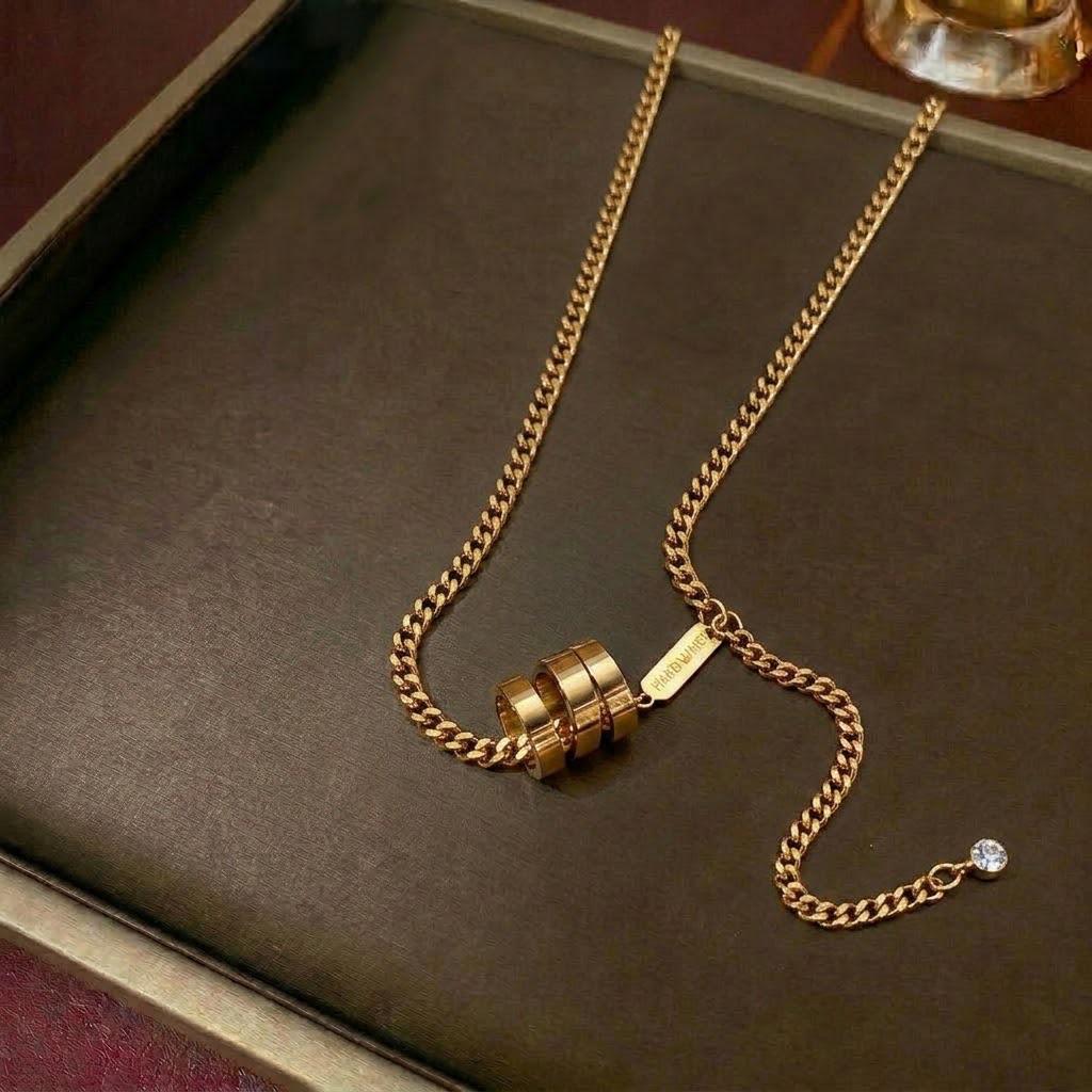 Women's Zircon-Inlaid Titanium Steel Slim Waist Necklace - Stylish & Versatile Collarbone Chain