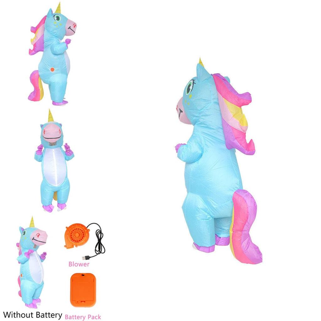 Cute Unicorn Dress-up Prop For Festivals And Events Inflatable Blue Costume
