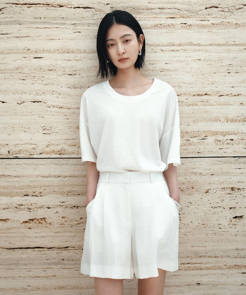 Siyajyu Sitp5302 U-Neck St Short Sleeve T-Shirt_White