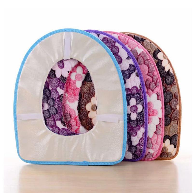 Toilet Cover Plush Seat Waterproof Universal Toilet Ring Washable Bathroom Mat Decorative With Random Color Back Of Seat Cushion