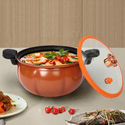 8L Micro Pressure Cooker, Pumpkin-Shaped Non-Stick Pressure Pot with Transparent Lid, Small Gas Pressure Cooker for Home