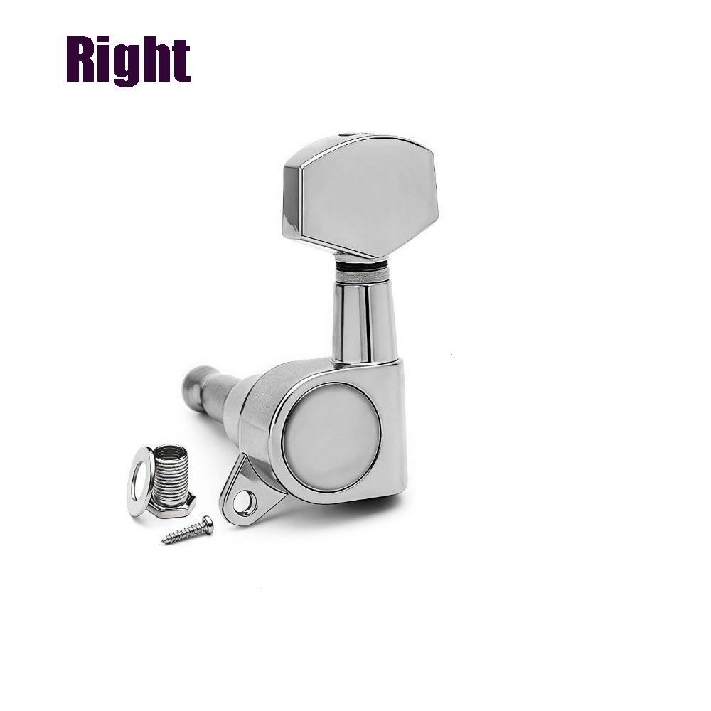 Metal Guitar String Tuning Pegs Totally Closed Machine Head Knob Guitar Tuner 3L3R Configuration String Tuners Electric Guitar