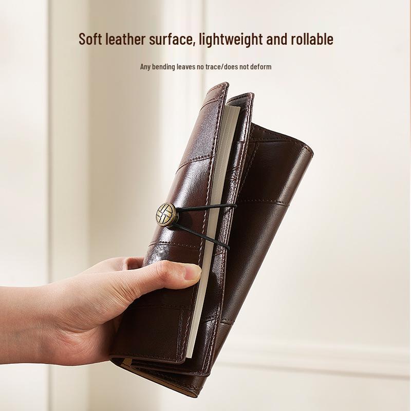 High-Grade A6 Soft Leather Portable Loose-Leaf Notebook & Customizable Retro Diary
