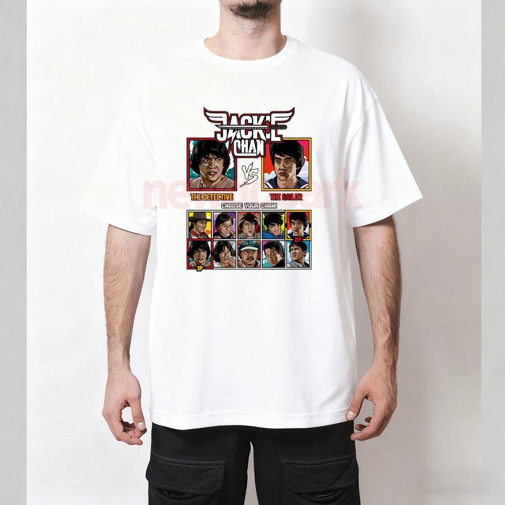 Jackie Chan Fighter Classic Graphic T Shirts Vintage Hong Kong Actor Tshirt Woman Man Casual Fashion Cotton Shortsleev Tops S