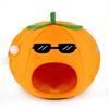 Orange cat bed cute pet cat bed suitable for cats and dogs to keep warm semi-enclosed cat sleeping for all seasons