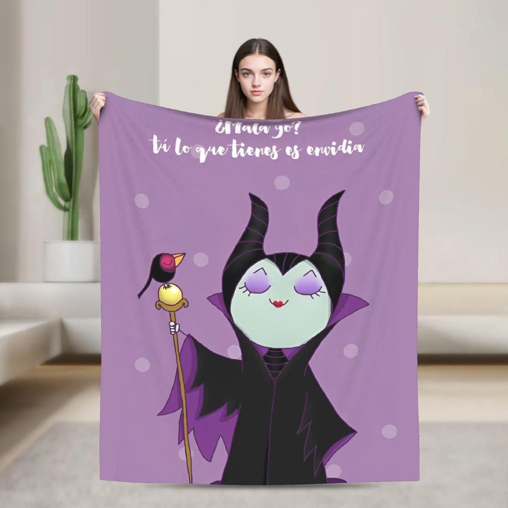 Sleeping Beauty Maleficent Villain Velvet Throw Blankets Bad Witches Blankets for Home Travel Lightweight Thin Outdoor Portable