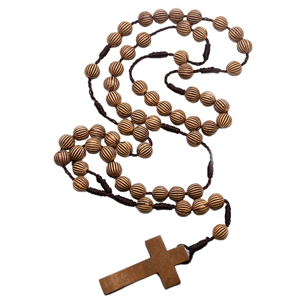 Catholic Rosary Bead with Cross Wood Beads Christening Favor for Confirmation