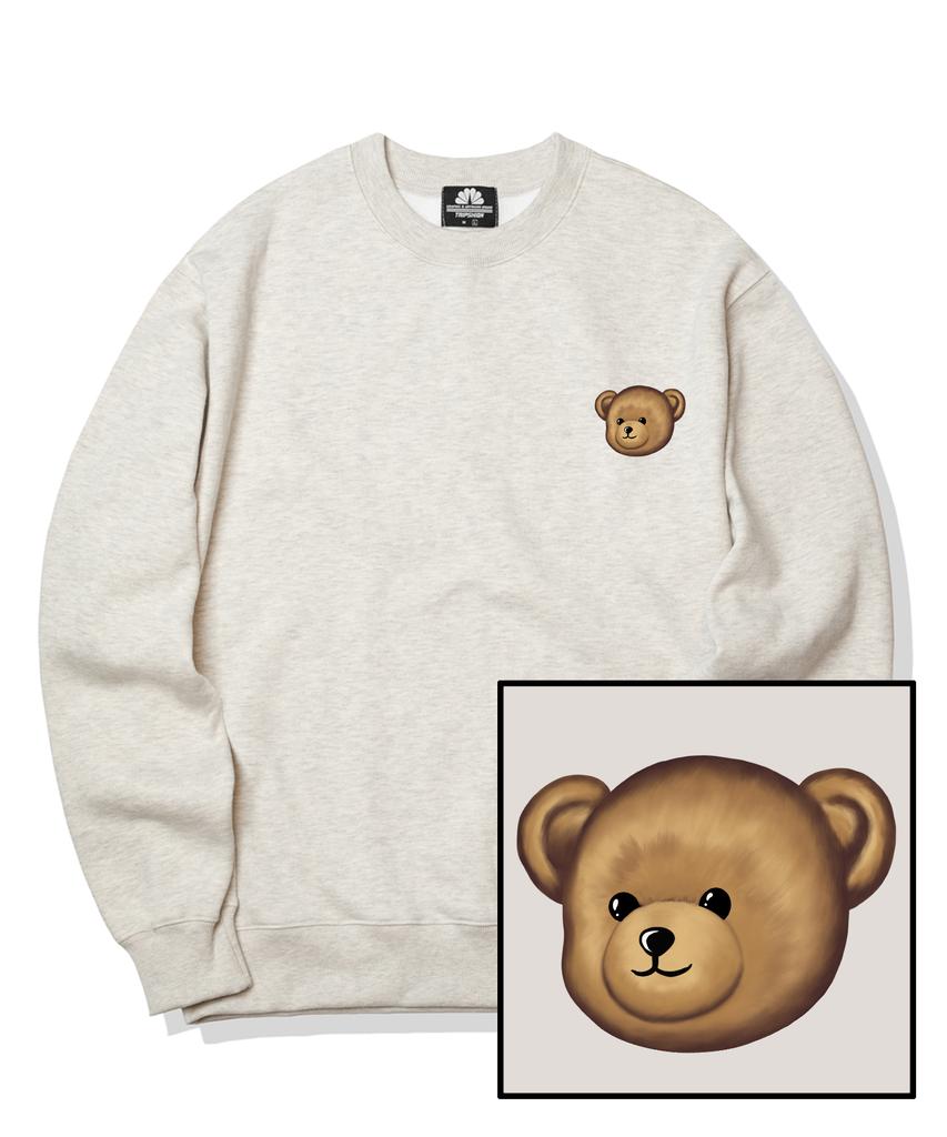 TRIPSHION Small Bear Logo Crew Neck - Ivory