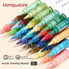 Languo 207/9 Colors Direct Liquid Color Acrylic Paint Pens Brush Marker Pen  Painting DIY Card School Art Supply Stationery