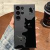 Cute Black Cat Print Phone Case For Samsung Galaxy S24 S23 S22 S21 S20 Ultra Plus FE A33 34 A52 53 A54 A71 A72 A73 5G Soft Cover