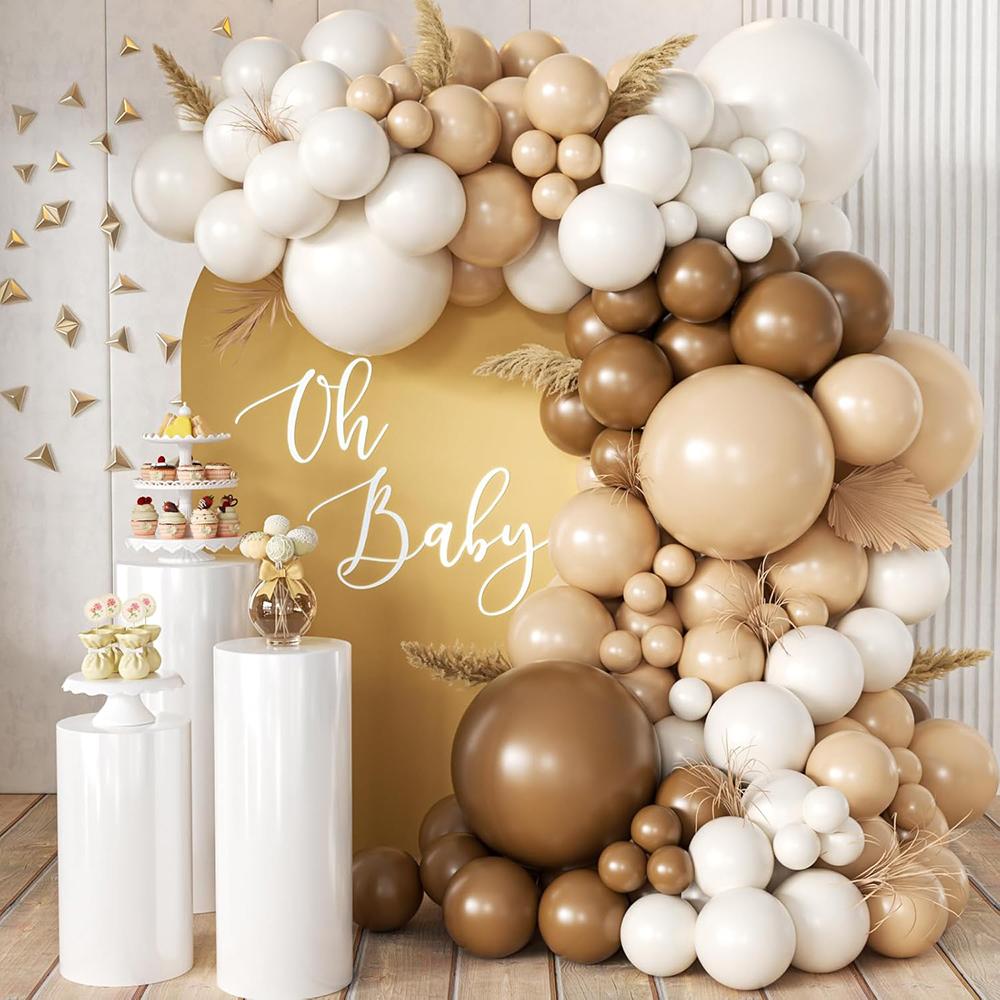 Retro-Ballonbogen-Set, braun, weiß, sandfarben, nude, khaki, Ballongirlande, Hochzeit, Brautparty, Zuhause, Geburtstagsfeier, Dekoration, Globos