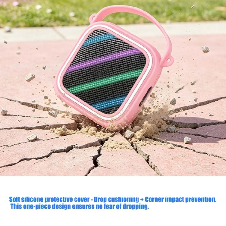 Portable Speaker Sleeve In Silicone with Wrist Strap and Access Openings for Storage, Daily Carry and Home Use