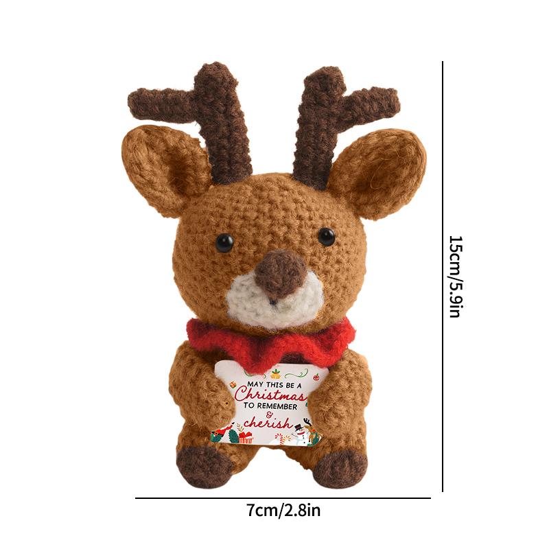 Crochet Positive Energy Dolls Cute Mini Pocket Hug Knitted Potatoes Handwoven Figurine Crafts Kawaii Crochet Animals Xmas Gifts