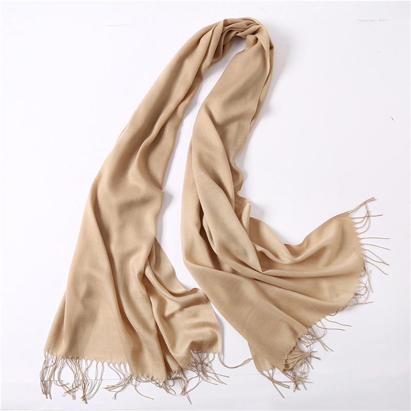 

Fashion Solid Color 2025 Women Scarf Winter Hijabs Tassels Long Lady Shawls Cashmere Like Pashmina Bandana Scarves Wraps Echarpe хакі